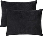 1 MIDDLE ONE 2 Pack Small Pillow, 16 X 12 Inches, Memory Foam Mini Pillow for Travel, Camping, Sleeping, Nap and Neck, Knee, Lumbar Support, Tiny Cushion for Pet, Dogs (Black) by 1MIDDLEONE