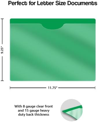 Green Plastic Folders with Closed Sides, Doctor Stuff, Letter Size, Clear Front Top Loading Job Jacket, Documents Holder for Office, High School and Medical Files, Pack of 50 - Image 2