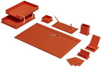 MOOGCO 12-Piece Leather Desk Set — Desk Pad 23.2" x 15.4", Double Document Tray, Pen Holder — Desk Organizer Set for Home Office & Executive Desk Accessories by MOOGLLC