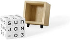 Umbra Play Date Perpetual Calendar, Wooden 3D Puzzle Desk, Natural - Image 2