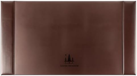 Professional Leather Desk Mat Brown Writing Surface, Raised Edge Stitching Desk Protector, Large Leather Executive Desk Pad (30" x 18") by Unknown