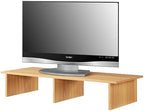Pemberly Row Large TV-Monitor Riser, 42" W x 15.75" D x 8" H, Light Oak Wood Finish, Particle Board with Melamine Veneer, Support Bar Included, Home Entertainment or Office Display Stand - Image 3