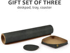 LEATHER VILLAGE Real Leather Desk Pad 3mm Thick Double Layer Desk Mat Olive. - Image 5