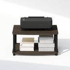 Furinno Turn-N-Tube 2-Tier Printer Table with Storage, Under Desk Printer Stand, Toolless Assembly, for CPU, Work Supplies, Home Office, Dark Brown - Image 4