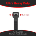 BethTie 14 Inch Black Zip Ties Heavy Duty 500 Pcs, 220 LBS Long Cable Ties - Image 2