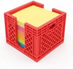 Mini Crate Sticky Note Holder Desk Organizer for Office, 2 Pack, red by Unknown