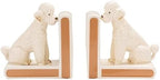 Creative Co-Op 2-Piece Hand-Painted Stoneware Vintage Poodle Bookends, White and Gold Finish - Image 5