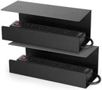 2 Pack Under Desk Cable Management Tray,Hold 11 lbs, 16 x 6 x 6 Inch, Black by Unknown