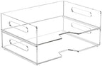 HIIMIEI Acrylic Paper Tray 2 Pack Clear Letter Tray Desk Stackable Organizer for School, Home, Office - Horizontal by HIIMIEI