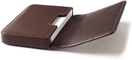 Leatherology Slim Business Card Case with Magnetic Closure - Mahogany - Image 2