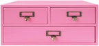 4-Piece Desktop Drawers Stackable Wood Desktop Cabinet with 3 Drawers Tabletop Storage Organization Box Drawer Cabinet for Bedrooms, Offices, Dormitories, Kitchens (Pink) - Image 4