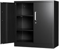 Metal Storage Cabinet with Locking Doors, 35.4" Steel Locker Organizer with Adjustable Shelves, Garage Utility Cabinet for Home, Office, Shop, and School by Unknown