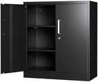 Metal Storage Cabinet with Locking Doors, 35.4" Steel Locker Organizer with Adjustable Shelves, Garage Utility Cabinet for Home, Office, Shop, and School by Unknown