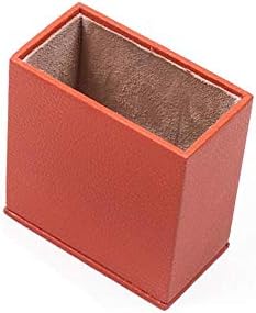 MOOGCO Leather Document Tray - Pen Holder - Note Paper Holder -3 Accessories-Desk Organizer - Office Desk Accessories - Desktop Storage - 3 PCS (ORANGE) - Image 2