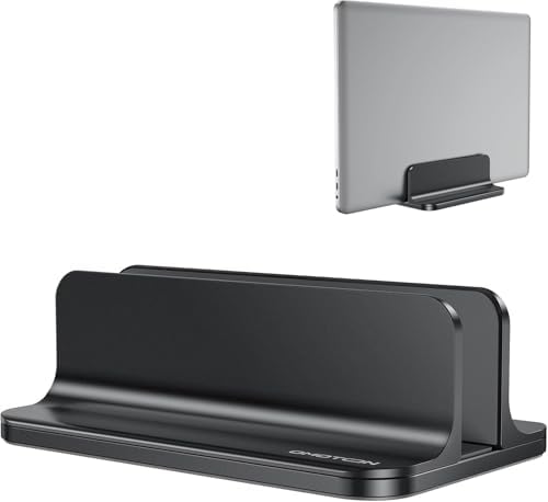 OMOTON Vertical Laptop Stand Holder, Adjustable Dock for MacBook, Black by OMOTON