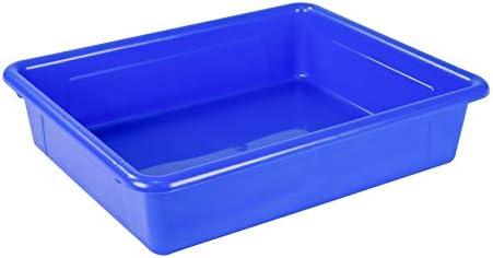 Storex Letter Size Flat Storage Tray – Organizer Bin for Classroom, Office and Home, Blue, 5-Pack (62517A05C), 10 x 13 x 3 Inches - Image 4