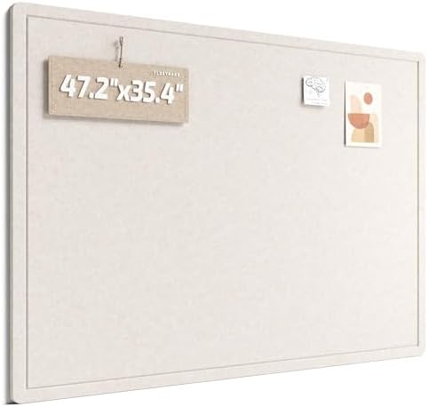 Fluxynara 47.2" x 35.4" Large Bulletin Board, Oatmeal by FLUXYNARA
