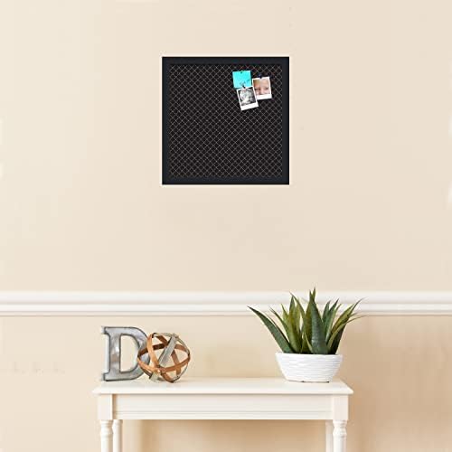 PinPix 15x15 inch Cork Bulletin Board. This Decorative Framed Pin Board Comes with Diamond Pattern in Black Design and Satin Black. Ideal for Home, Office Decor or School (PinPix-120) - Image 3