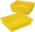 Storex Letter Size Flat Storage Tray – Organizer Bin for Classroom, Office and Home, Yellow, 5-Pack (62519U05C) , 10 x 13 x 3 Inches - Image 3