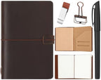 Traveling Refillable Leather Journal Notebook, Coffee Color, A5 Size by Thenshop