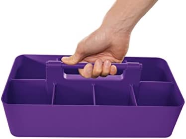 -Large Portable Caddy, DIY Dividers, 8 Compartments, School Office Supplies Home Business Organizer,Portable Basket with Handle Made in USA (4 PACK, Royal Purple) - Image 4