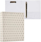 Standard View 3 Ring Binder, Beige Black Polka Dot Durable Flexible Portable Waterproof Hardcover 1.5 Inch D Rings 500-Sheet Capacity Organizer 1PC by Unknown