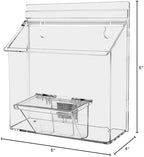 Outdoor Brochure Holder with Lid Magnetic Mount Outside Bin Holds 6" x 4" Booklets and 3.5" x 2" Business Cards Real Estate Sheet Box Clear Acrylic by Marketing Holders - Image 2
