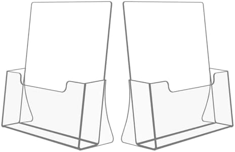 NIUBEE Acrylic Brochure Holder 8.5 x 11, Flyer Holder Stand Display, 2 Pack by NIUBEE