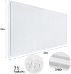 Large Bulletin Board, Foldable 60x36 Inches Cork Board Alternative, Large Felt Board Decorative Pin Board for Wall, Foldable Photo Board Self-Adhesive Vision Board with 36 Pushpins White - Image 7