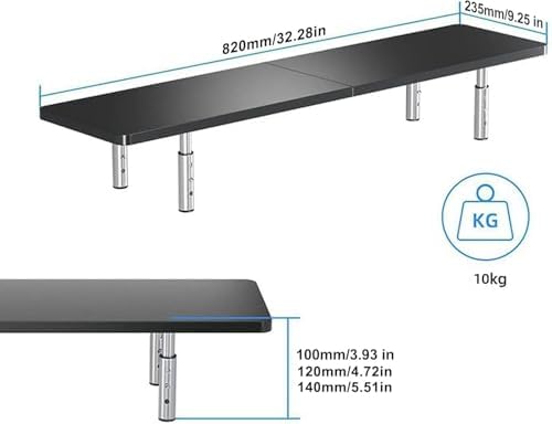 suptek Dual Monitor Stand Riser,Large Monitor Laptop Stand Riser 3 Adjustable Heights Computer Stand for Laptop, Printer, Notebook(MST016L) - Image 4