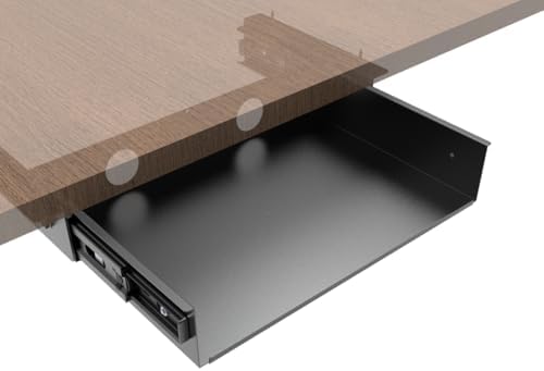 13 inch Under Desk Slide Out Storage Shelf with Cable Managment by Unknown