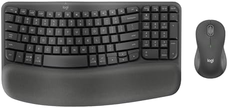 Logitech Wave Keys MK670 Wireless Ergonomic Keyboard Mouse Combo - Graphite by Unknown
