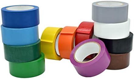 MAT Vinyl Marking Tape Rainbow Pack - 3 inch x 36 yds. 12-Rolls Assorted Colors - for Safety Floor Marking (School Gym, Restaurants, Warehouse), Dance Floor Splicing, Pinstriping Cars & Boats by MATTape