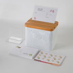 Hexagon Stripe Embossed Recipe Box with 4x6 Cards and Dividers - Image 7
