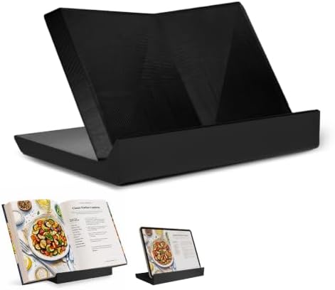 PLA Cookbook Stand & Recipe Book Holder, Book Stand, Classroom Decor, Reading Easel, Made in USA, Book Stands for Display. (Black) by Home