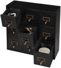 DKSLALALI Apothecary Cabinet Vintage, 9 Drawers Herb Storage Box Chinese Medicine Cabinet Index Card Catalog Desk Apothecary Shelf to Store Jewelry Medications Herbs (Black) by Unknown
