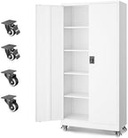 Letaya Metal Garage Storage Cabinets with Lock Door and Adjustable Shelves, Steel Tool Cabinets for Home,Office,Warehouse Organisieren (White, 74.41" H) by LetayaMetalCabinets