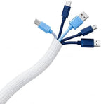 Braided Cable Sleeve White, 1/2 Inch Nominal Self-Closing Split Loom 100 FT by QXPCSCableSleeve