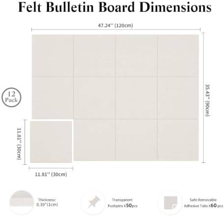 48" x 36" Decorative Bulletin Boards, Large Cork Board Alternative - Image 3