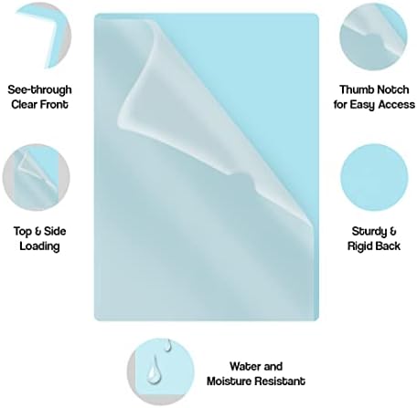 Light Blue Vinyl Folders, Heavy Duty Plastic Folders with Clear Front Pocket, Doctor Stuff, Letter Size L-Type Document Holder for Home, Office and Medical, Pack of 100 - Image 4