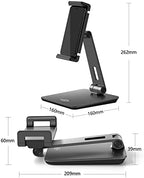 KABCON Tablet Stand,Tightness Adjustable Aluminum Alloy Tablet Stand for Desk, 360° Swivel Foldable Tablets Stands Dock for 4''-14''Tablets/Phone, iPad Series,Samsung Galaxy Tabs,Kindle Fire,Etc. - Image 4