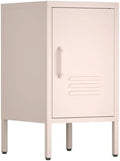 IRONFFICE Metal Cabinet,Locker Nightstand with Shelf,Metal Storage Locker,Steel Bedside Storage Cabinets for Living Room Bedroom,Pink by IRONFFICE
