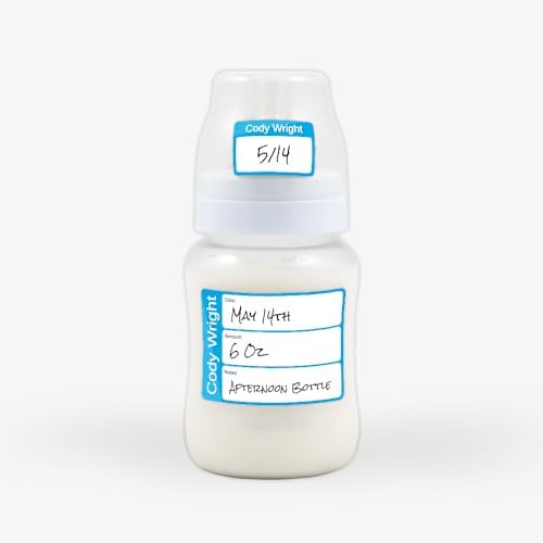 Name Bubbles - Reusable Baby Bottle Labels for Daycare (20 Labels) - Kids Washable Name Tags for Bottles, Sippy Cups, & Snack Containers, Waterproof, Baby Name Stickers, Write-On (Split) - Image 2