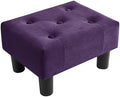 Poofzy Small Foot Stool Ottoman, Velvet Ottoman Foot Rest with Legs, Rectangle Foot Rest for Couch, Footstools and Ottomans Small for Living Room and Entryway (Purple) by Poofzy