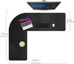 Large L-Shaped Leather Desk Pad - Home Office Accessories Corner Desk Mat (Black, (55" +63") x 19.6") - Image 2
