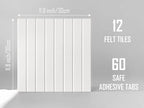 Slated Felt Bulletin Board Tiles | Cork Board Alternative for Walls | Wall Panels for Office & Home Decor | Aesthetic Pinboard & Photo Board | 12-Pack (11.8" x 11.8") with Adhesive | Pure White - Image 4