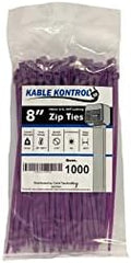 Kable Kontrol Cable Zip Ties, 8 Inch, 1000 Pcs, 50lbs Test, Purple by KABLEKONTROL%C2%AE