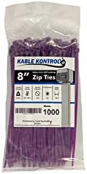 Kable Kontrol Cable Zip Ties, 8 Inch, 1000 Pcs, 50lbs Test, Purple by KABLEKONTROL%C2%AE