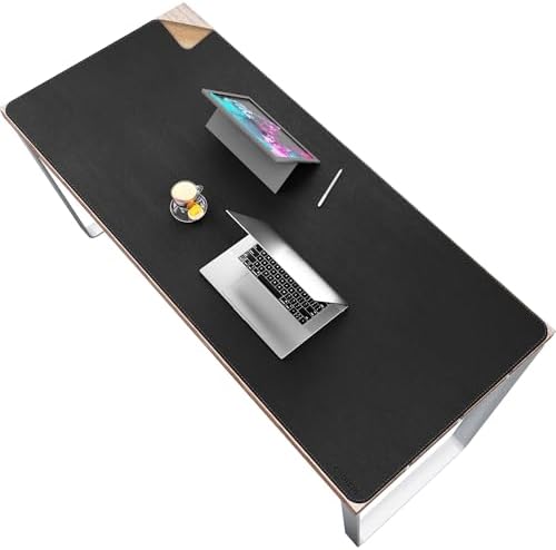 Chihein 63” x 28” Cork & PU Leather Desk Mat (Black) by Chihein