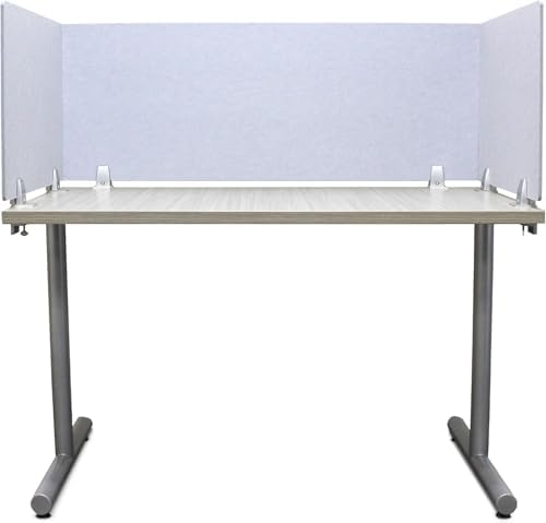 OBEX Panel Desk Mounted PET Privacy Screen, 18" x 36", Stone by OBEX